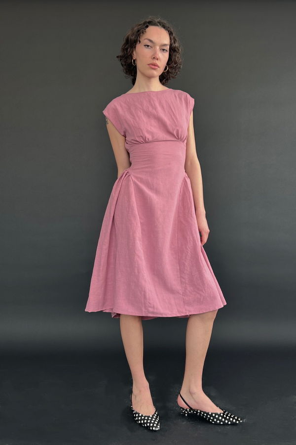 Rightful Owner Pink Veronica Midi Dress