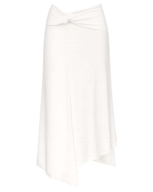 Victoria Beckham Twist Detail Midi Skirt - White