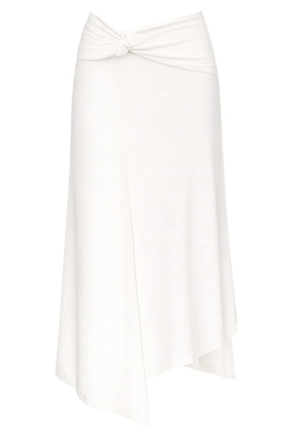 Victoria Beckham Twist Detail Midi Skirt - White