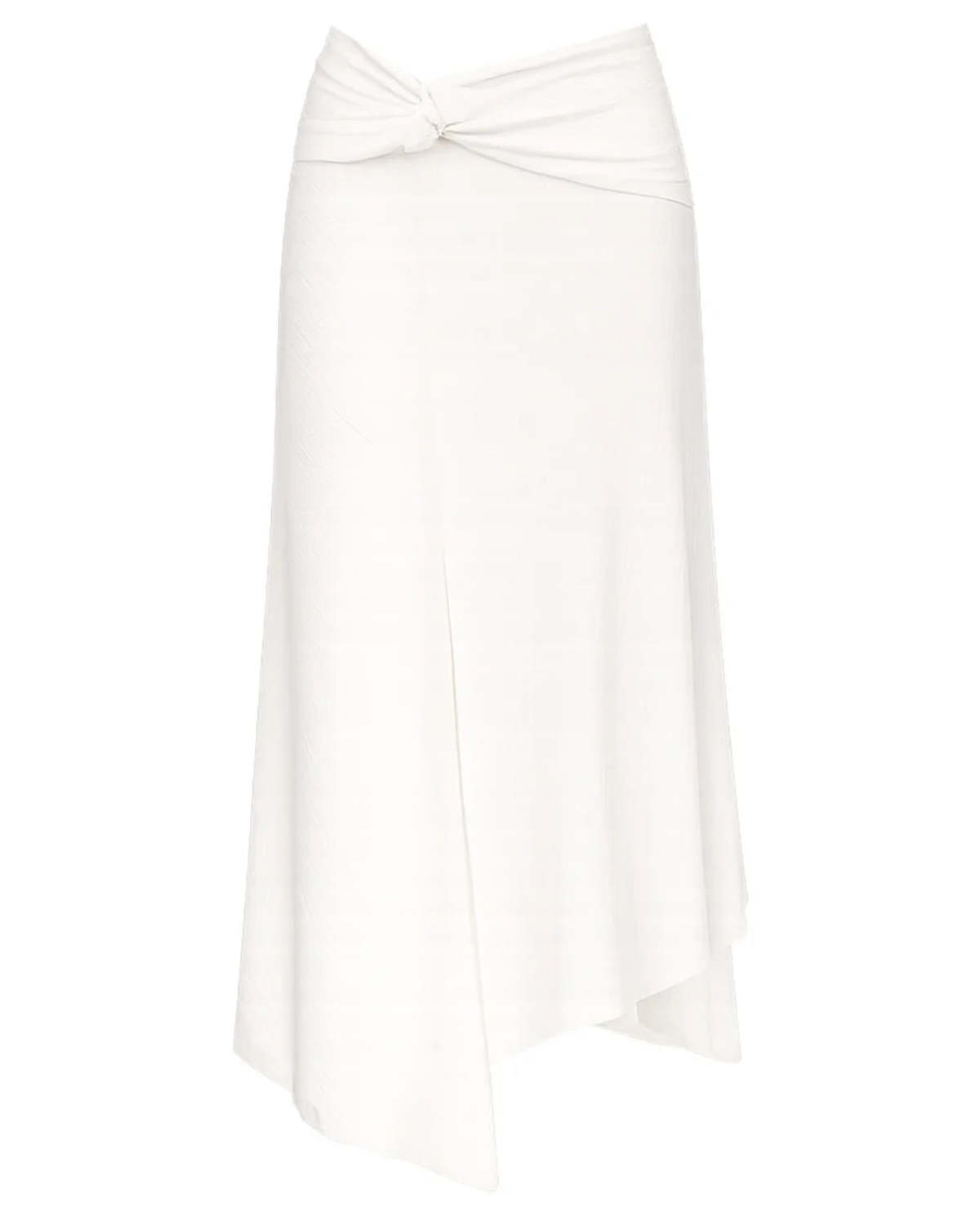 Victoria Beckham Twist Detail Midi Skirt - White - Image 1 of 3
