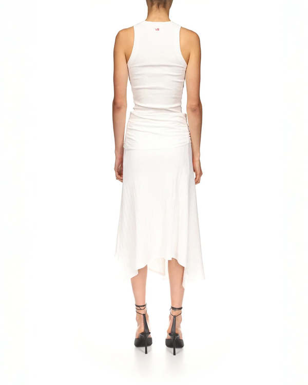 Victoria Beckham Twist Detail Midi Skirt - White