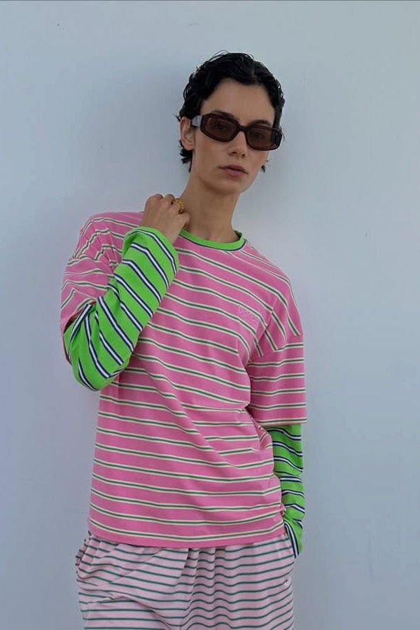 Blanca Studio Faro Double Layer Striped Tee