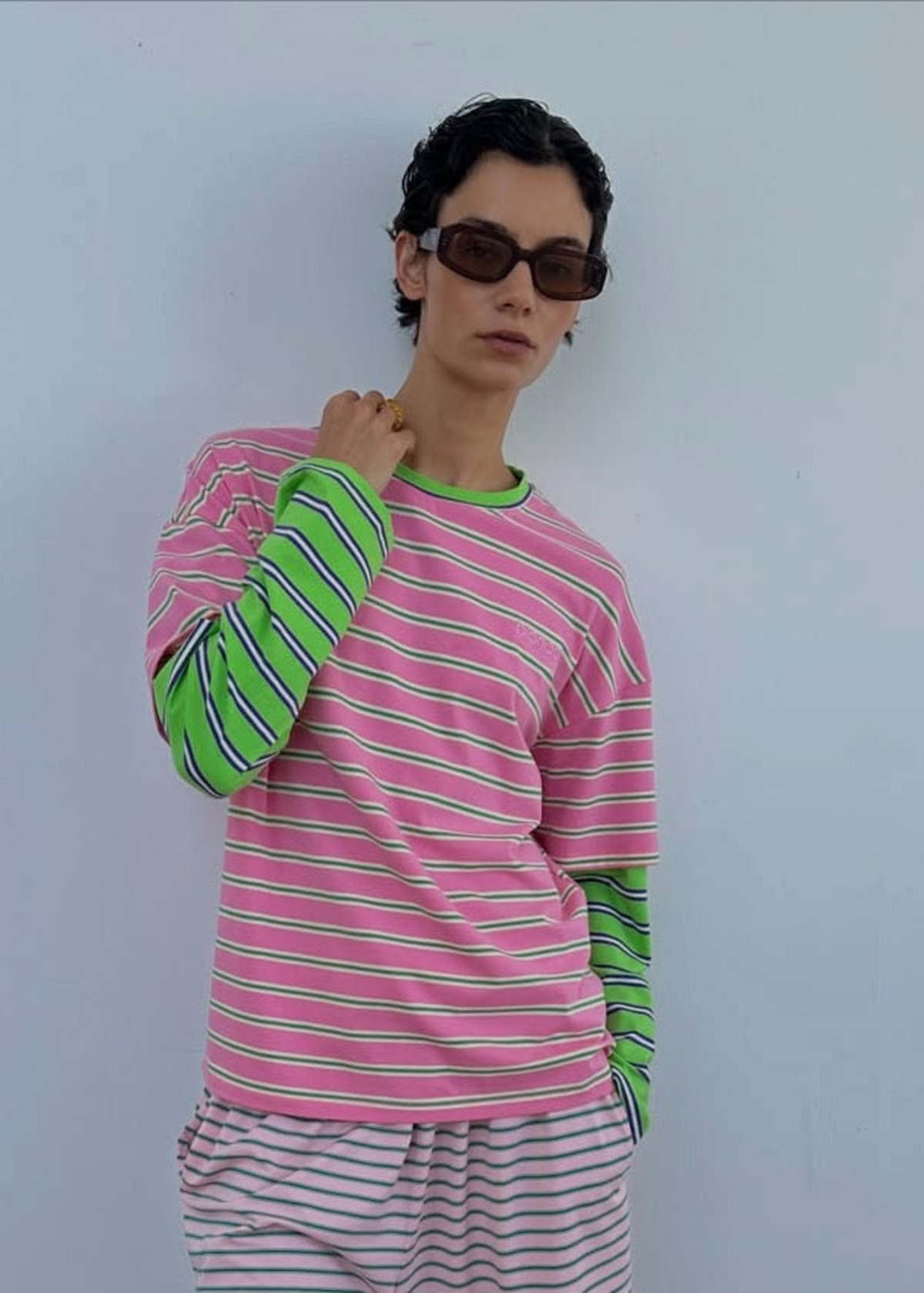 Blanca Studio Faro Double Layer Striped Tee - Image 1 of 6