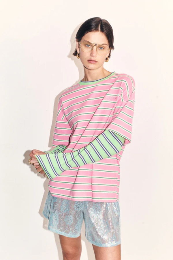 Blanca Studio Faro Double Layer Striped Tee