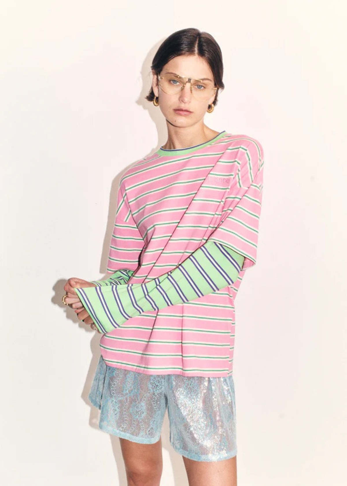 Blanca Studio Faro Double Layer Striped Tee - Image 2 of 6