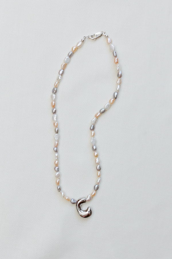 Par Moi Pearl Initial Necklace