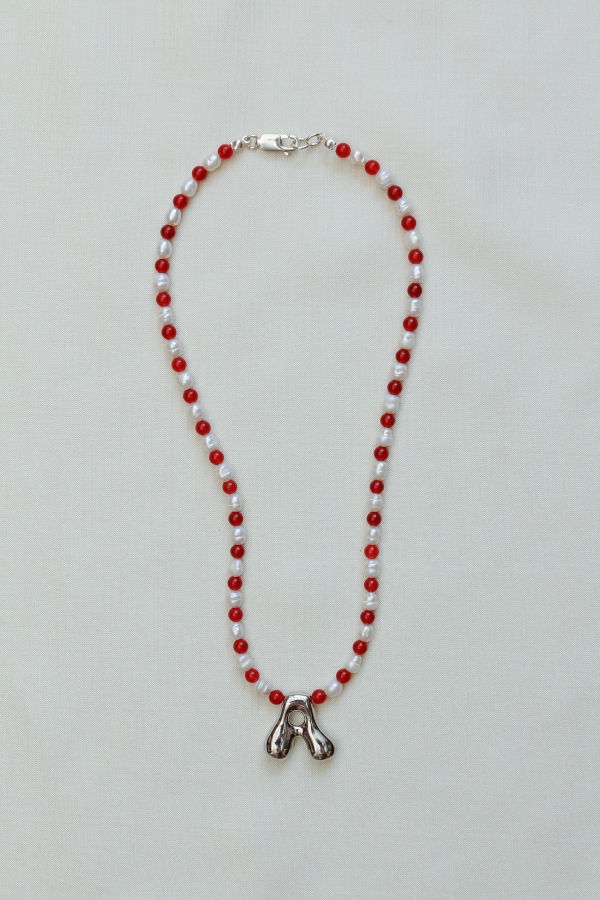 Par Moi Ruby Initial Necklace