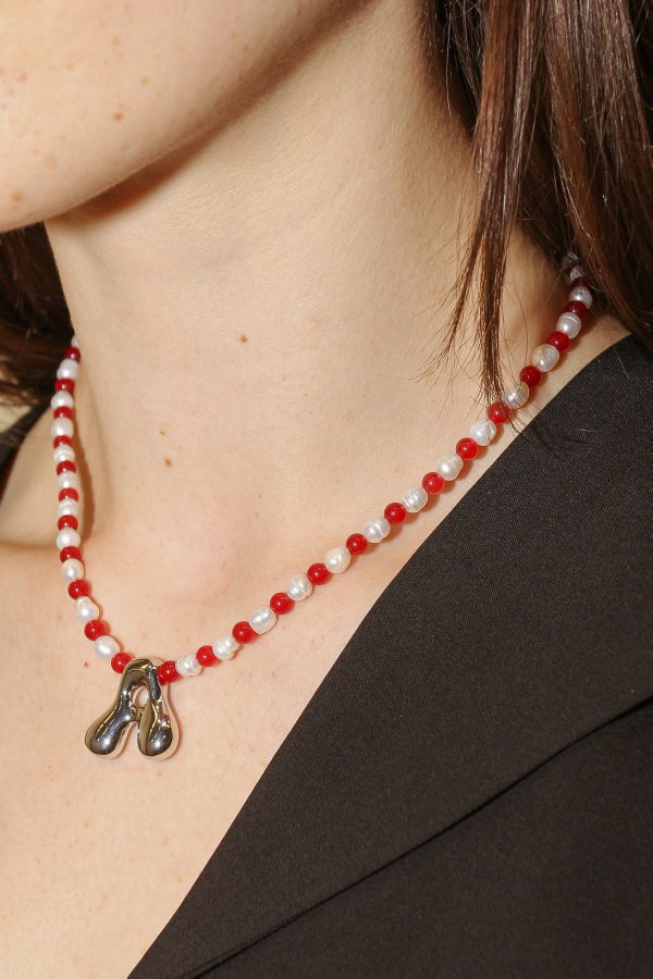 Par Moi Ruby Initial Necklace