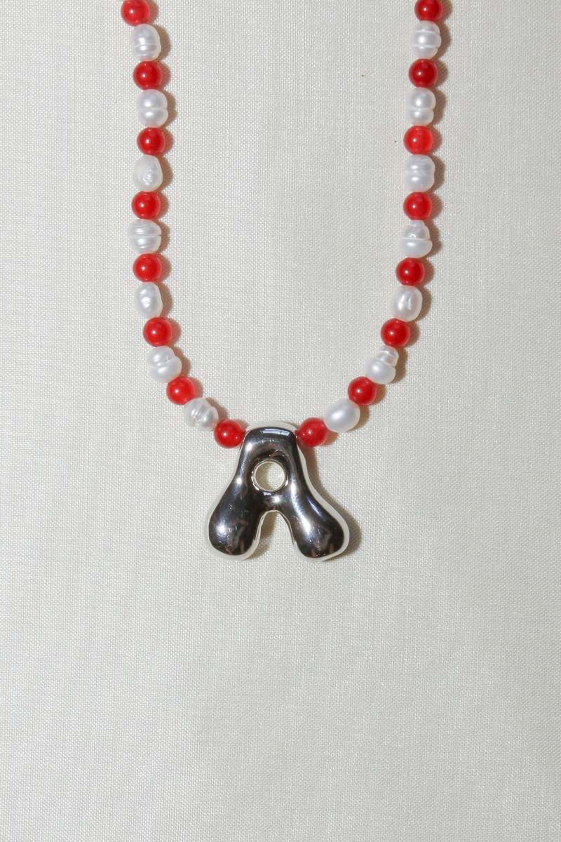 Par Moi Ruby Initial Necklace