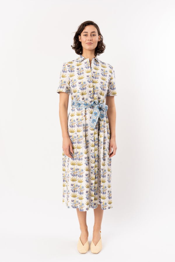 Emporio Sirenuse Claudia Dress - Celestine Flower Blue