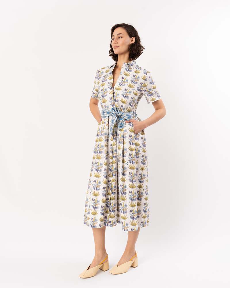 Emporio Sirenuse Claudia Dress - Celestine Flower Blue