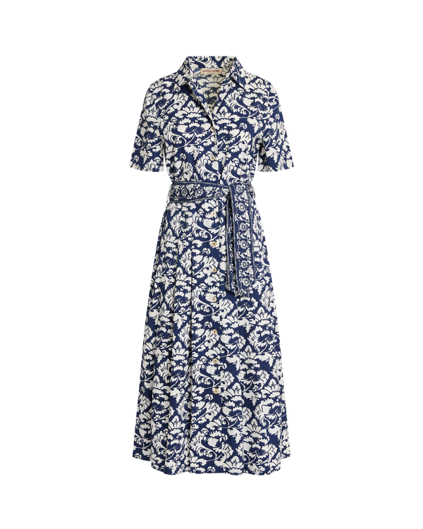 Emporio Sirenuse Claudia Dress - Lotus Flower Dark Blue