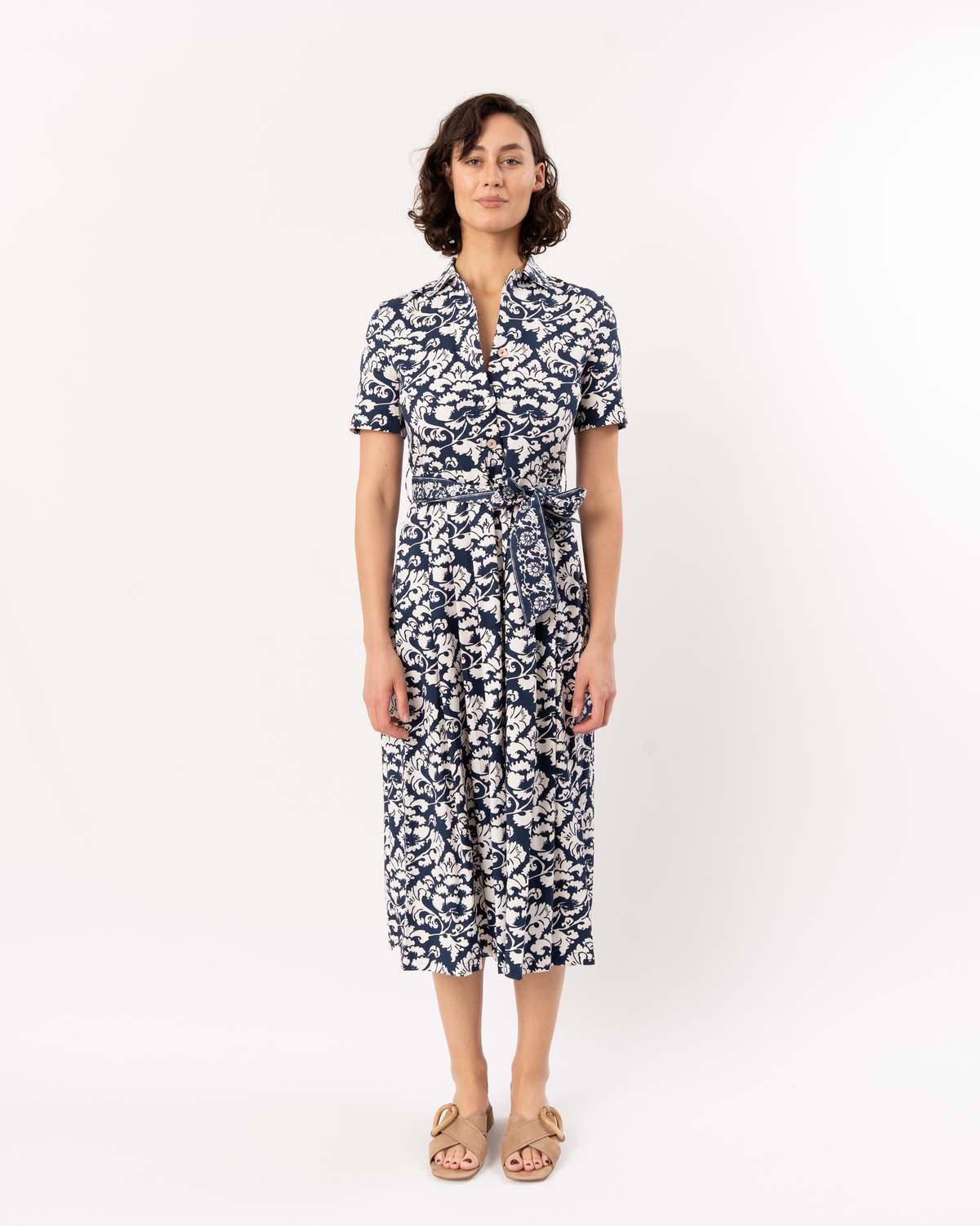Emporio Sirenuse Claudia Dress - Lotus Flower Dark Blue - Image 2 of 6
