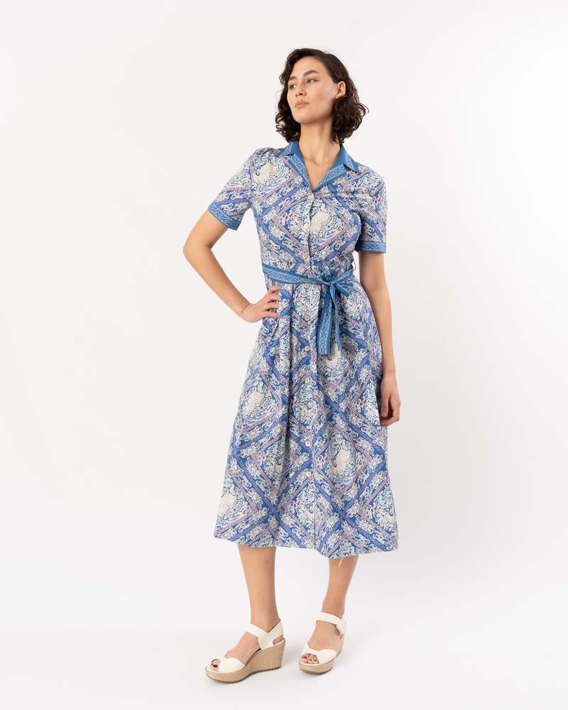 emporio sirenuse Claudia Dress - Meadow Print Blue
