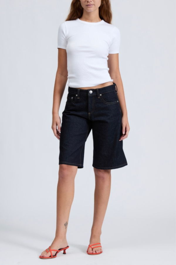 Rag & Bone The Essential Rib Short Sleeve Crew Tee - White