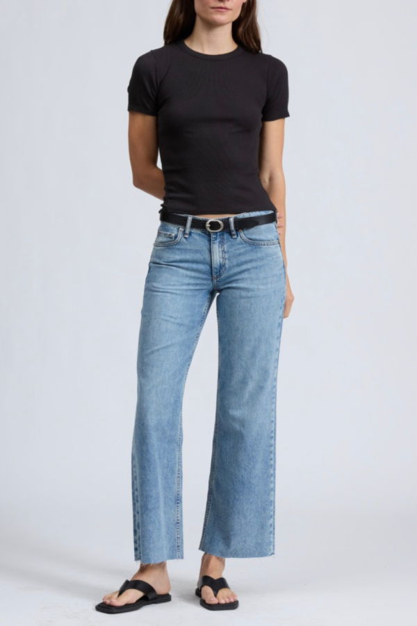 Rag & Bone The Essential Rib S/S Crew Tee - Black