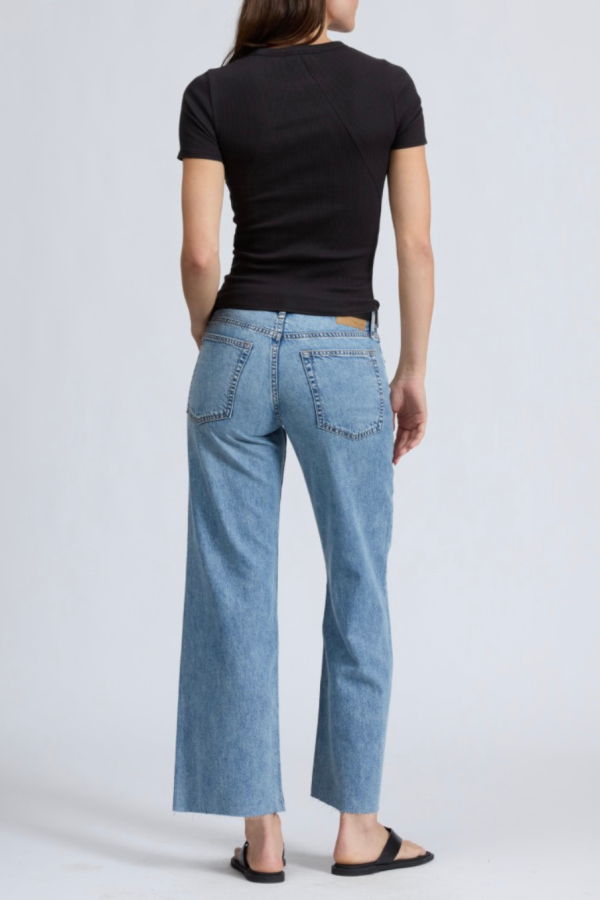 Rag & Bone The Essential Rib S/S Crew Tee - Black