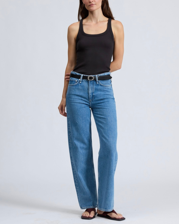 Rag & Bone The Essential Rib Wide String Tank - Black