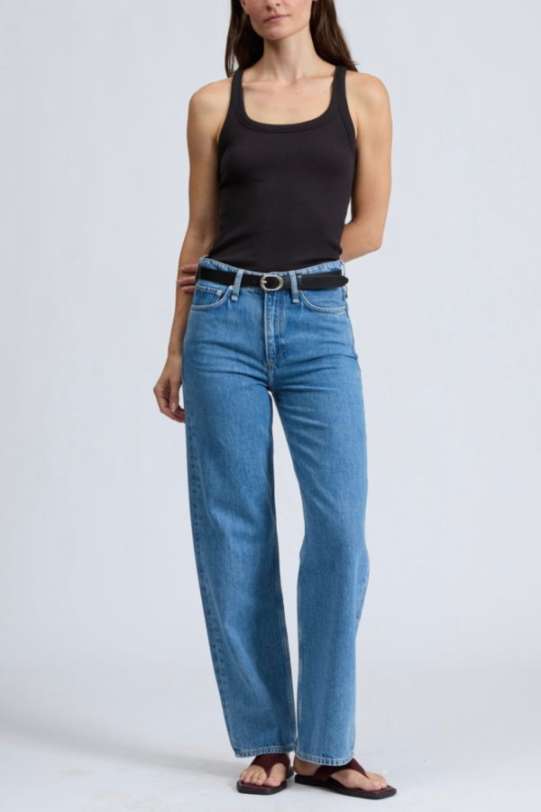 Rag & Bone The Essential Rib Wide String Tank - Black