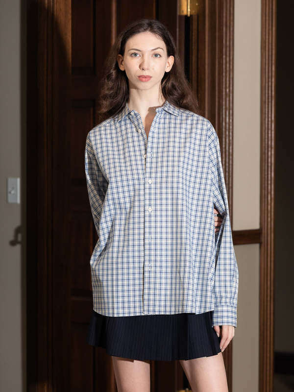 Baserange Claude Shirt - Blue Check