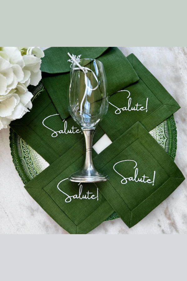 Arte Italica Salute Linen Cocktail Napkin Set of 4