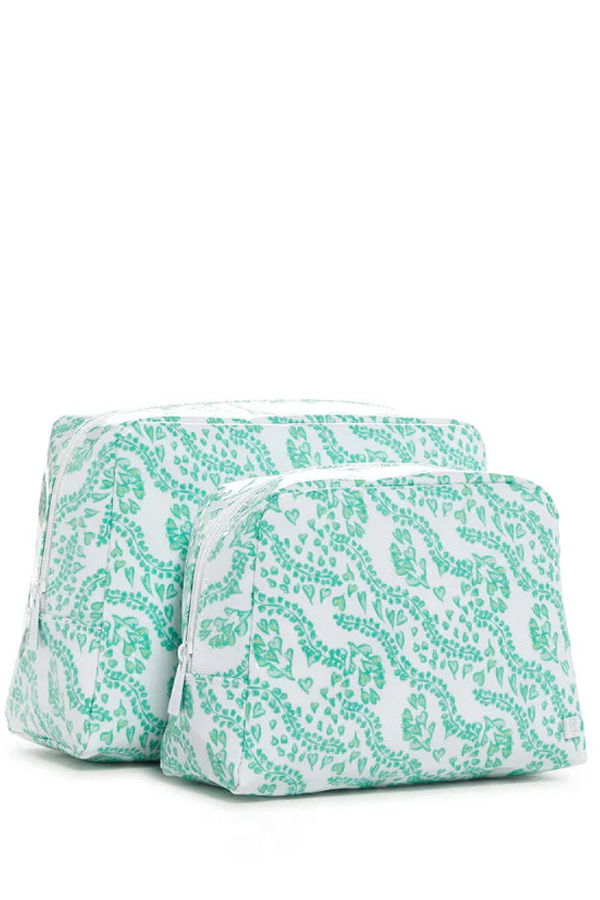 TRVL Designs Luxe Gloss Wash Bag Set - Kelly Green