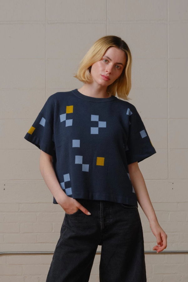 THE ENDERY Albers Short Sleeve Sweater Tee