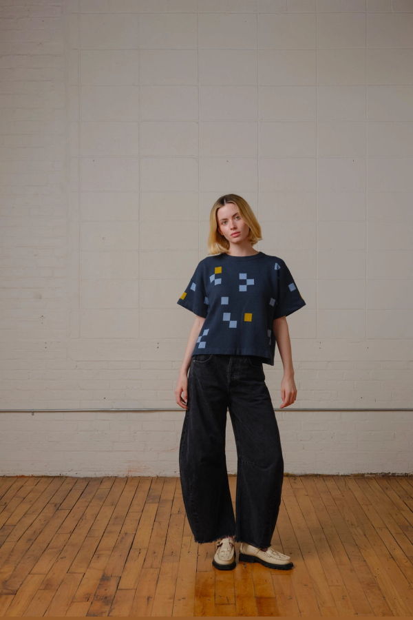 THE ENDERY Albers Short Sleeve Sweater Tee