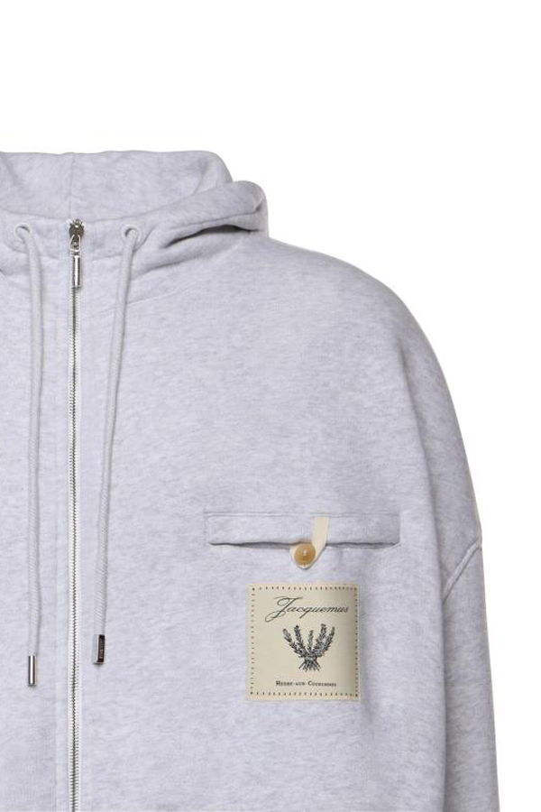 Jacquemus Rosemary Label Hoodie - Grey