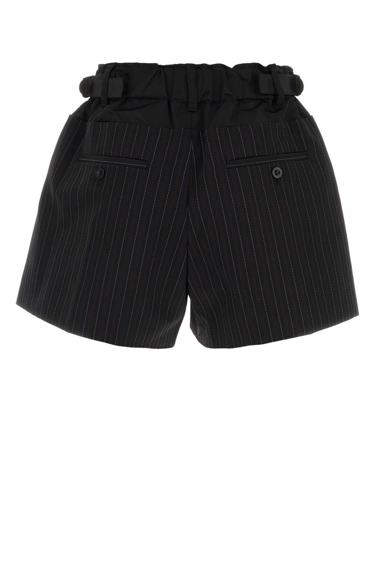 sacai Embroidered Polyester Blend Shorts - Black - Image 2 of 2