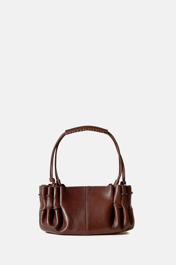 Hereu Mini Pleated Crossbody Handbag - Brown