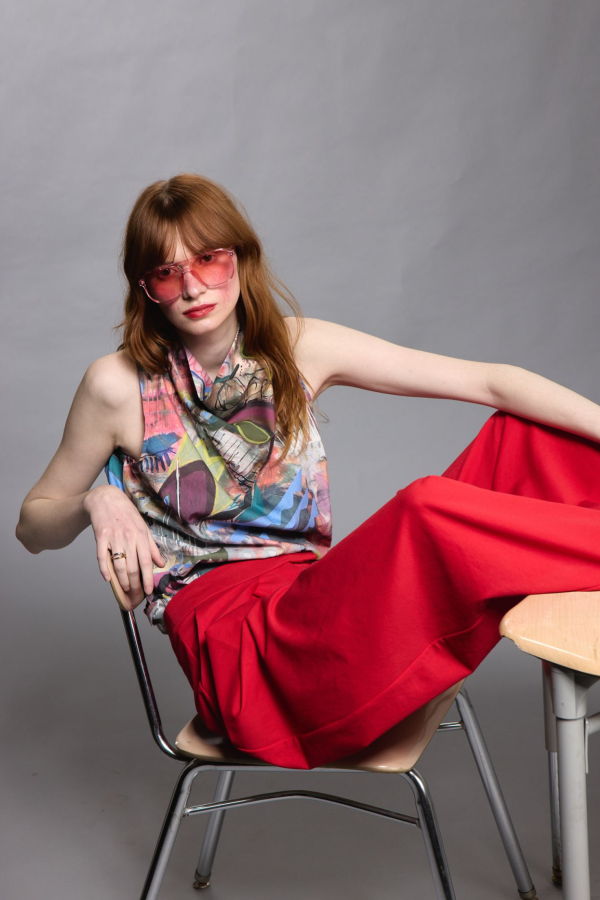 Meg Bandana Fight Like a Girl Print Top