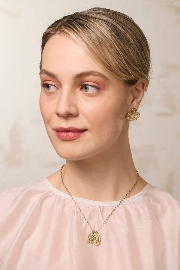 COG Leaf Pendant Necklace - 14K Gold Plated