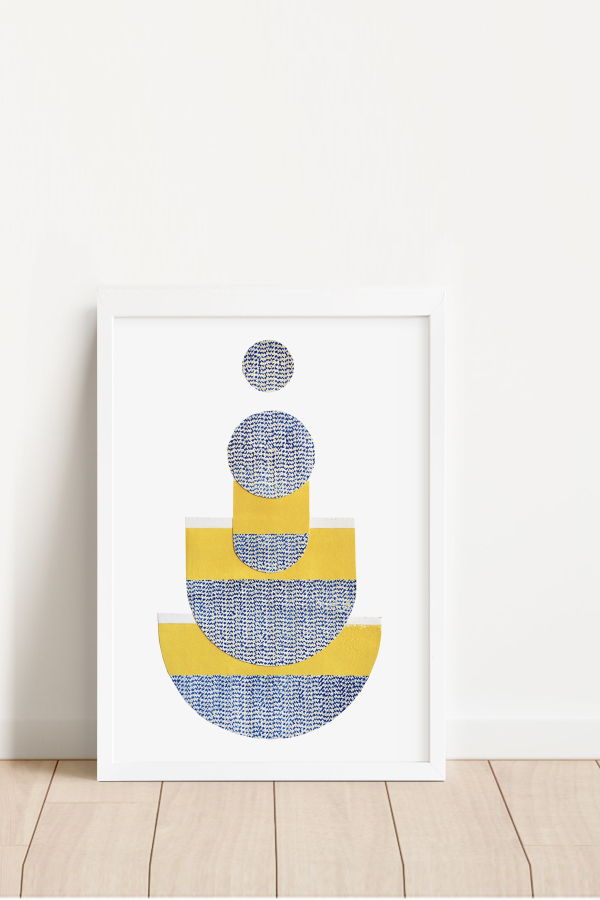 Artxtiles Nesting Small Framed Print - White