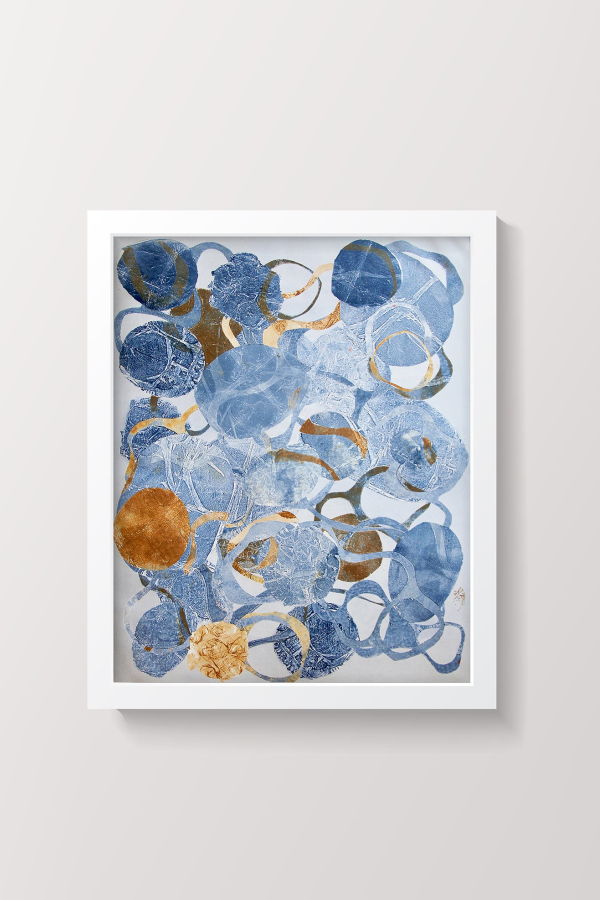 Artxtiles Outer Orbit Small Framed Print - White
