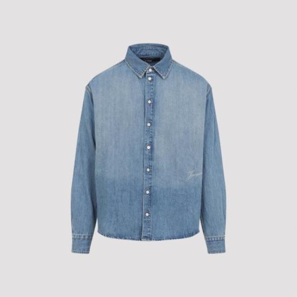 Jacquemus SHM00545AD0001733C Shirt - Blue Tabac