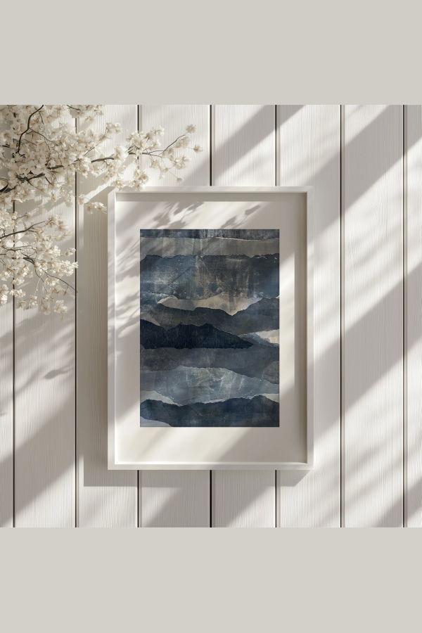Artxtiles Blue Ridges Large Framed Print