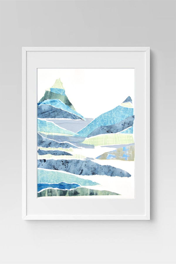 Artxtiles Layered Mountain Large Framed Print