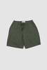 Universal Works Simple Short Kelly Cotton Shorts - Olive - Thumbnail 1