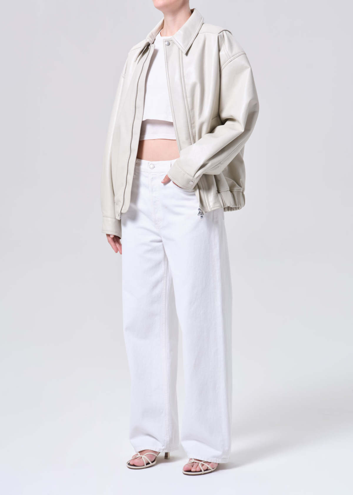 AGOLDE Aston Bomber Jacket - Buff - Image 2 of 4