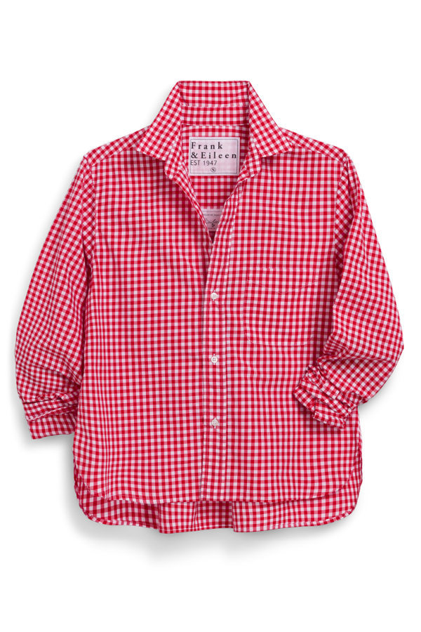 Frank & Eileen Silvio Untuckable Button-Up Shirt - Red White Check