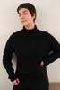 Vintage Hermine Raven Cashmere Suede Elbow Patch Sweater - Black - Thumbnail 4