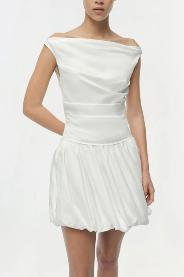 Jonathan Simkhai Salina Cotton Bubble Mini Dress - White