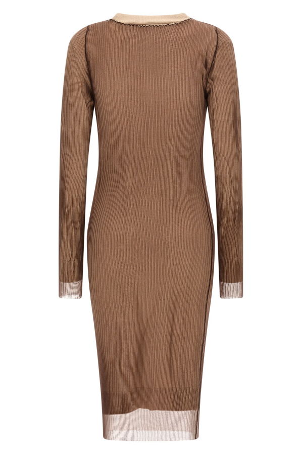 MM6 Maison Margiela Trapped Double Layer Dress - Beige