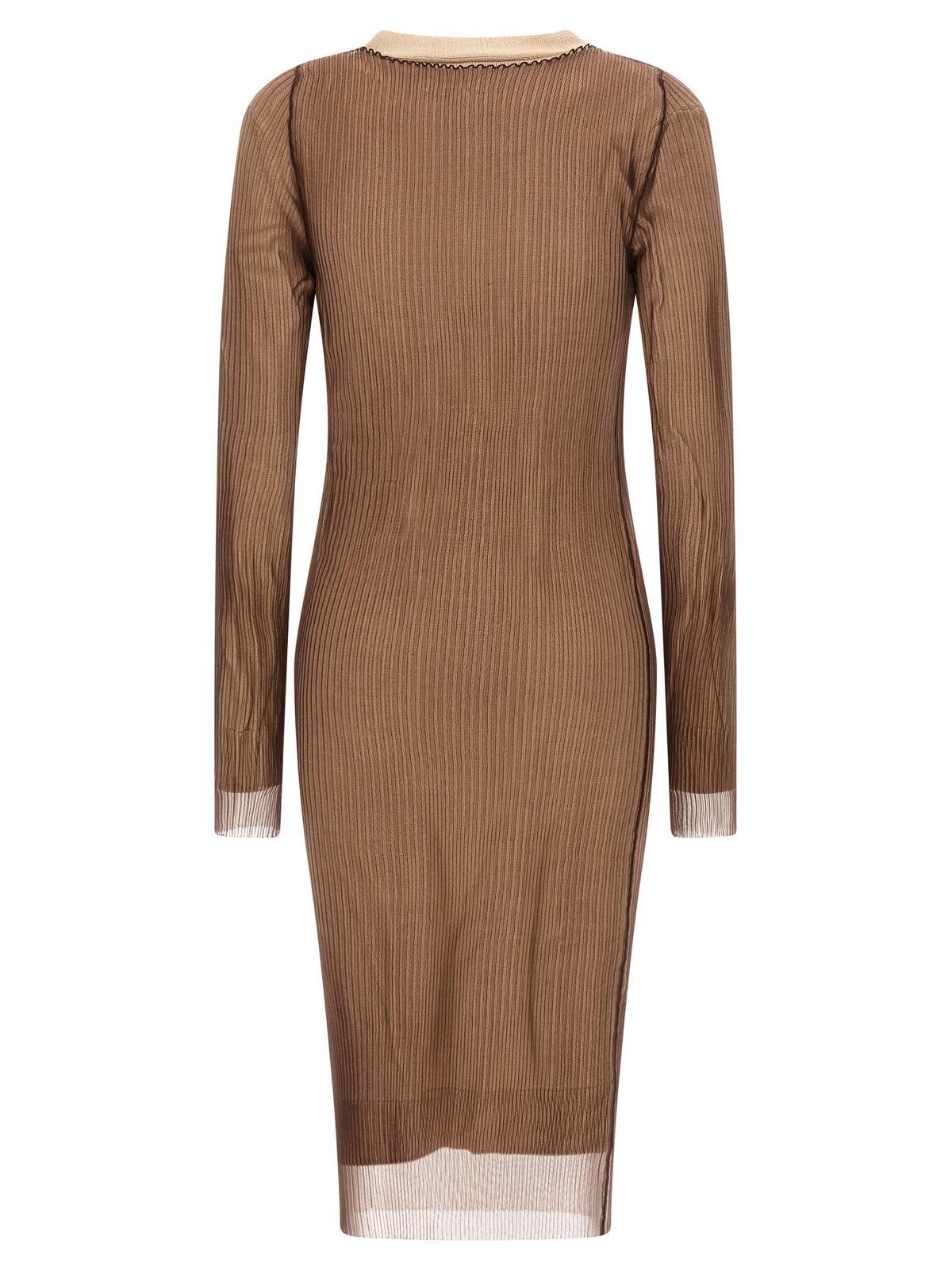 MM6 Maison Margiela Trapped Double Layer Dress - Beige - Image 2 of 4