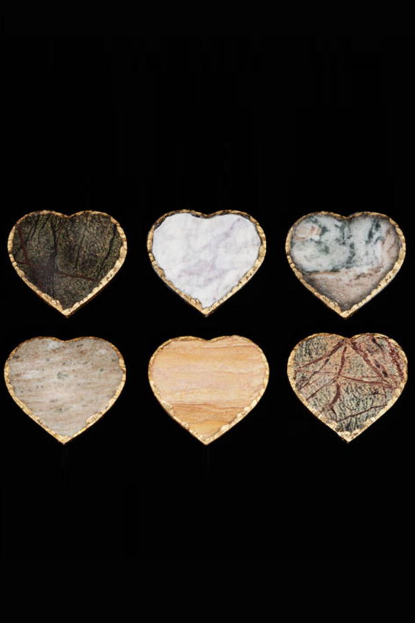 Inspired Generations Love Coasters Heart Gold Edges Drink Coaster Set