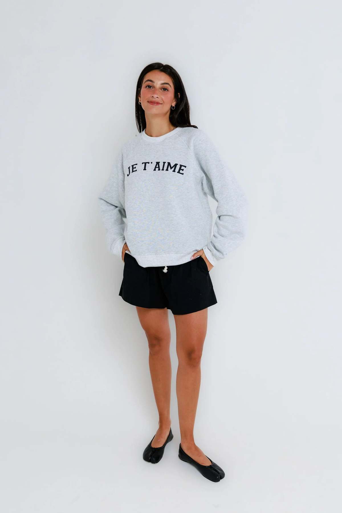 Sunny Somewhere Raglan Crew Sweatshirt - Je T'aime - Image 1 of 4