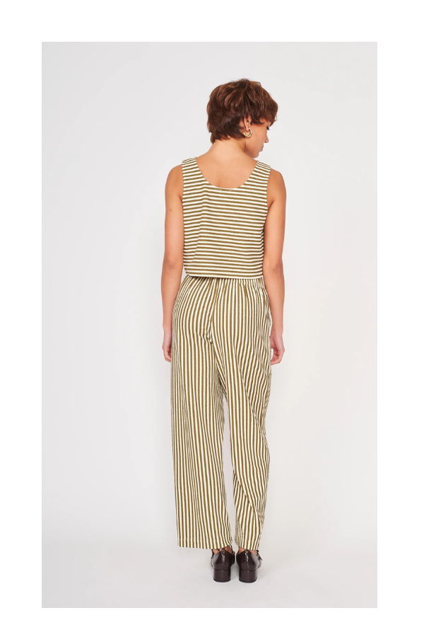 dra Flynn Pant - Basil Stripe