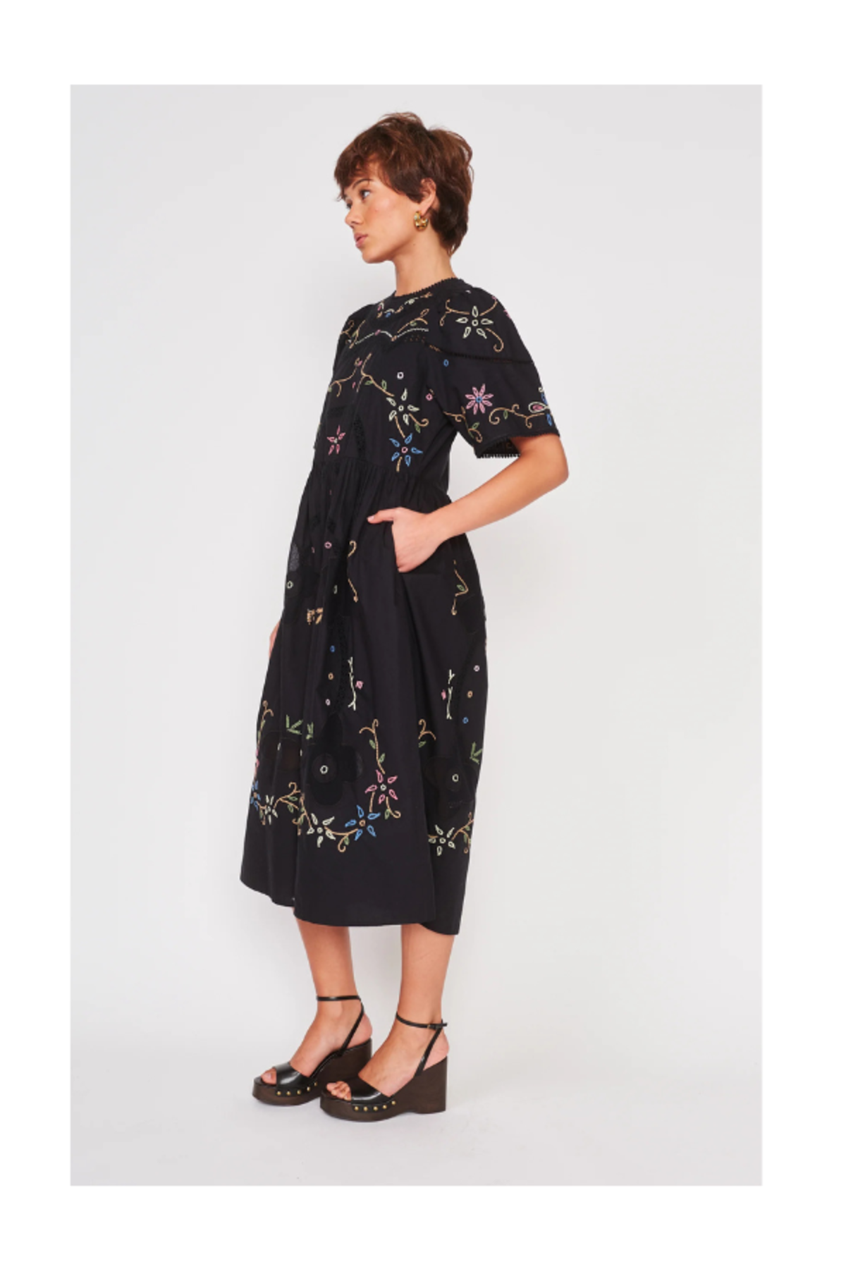 dra Palm Dress - Black - Image 2 of 3