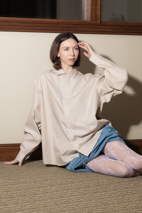 Baserange Claude Shirt - Brown Stripe